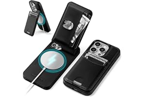 SkyEagle Compatible with Magsafe for iPhone 16 Pro Max Wallet Case with Card Holder Kickstand RFID Blocking Flip Cover Credit Card Slots PU Leather Men Women,Phone Case for Apple 16 ProMax,Black