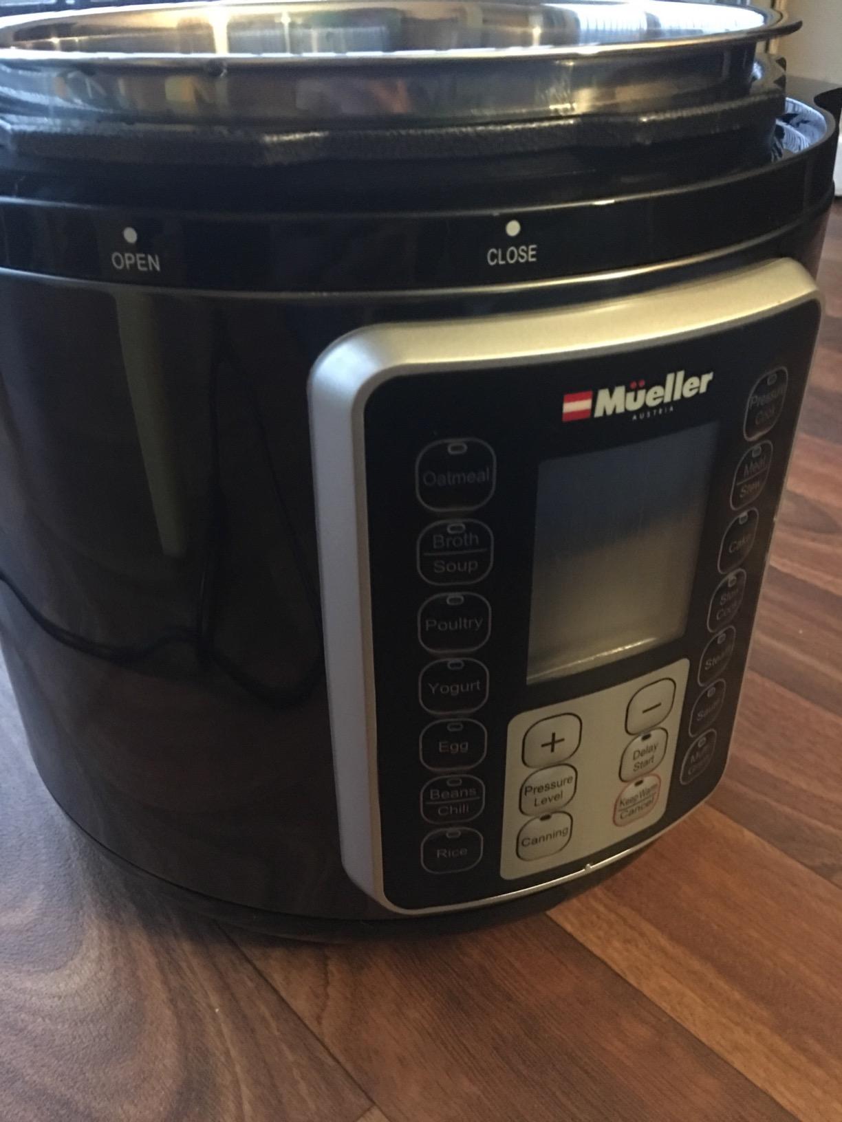 17/mo Finance Mueller 6 Quart Pressure Cooker 10 in 1, Cook 2 Dishes at Once, Tempered Glass