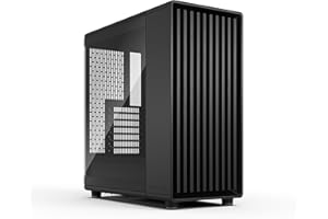 Fractal Design North Momentum Black - Glass Side Panel - Genuine Blackened Oak Wood Front - High Airflow PC Gaming Case - Thr