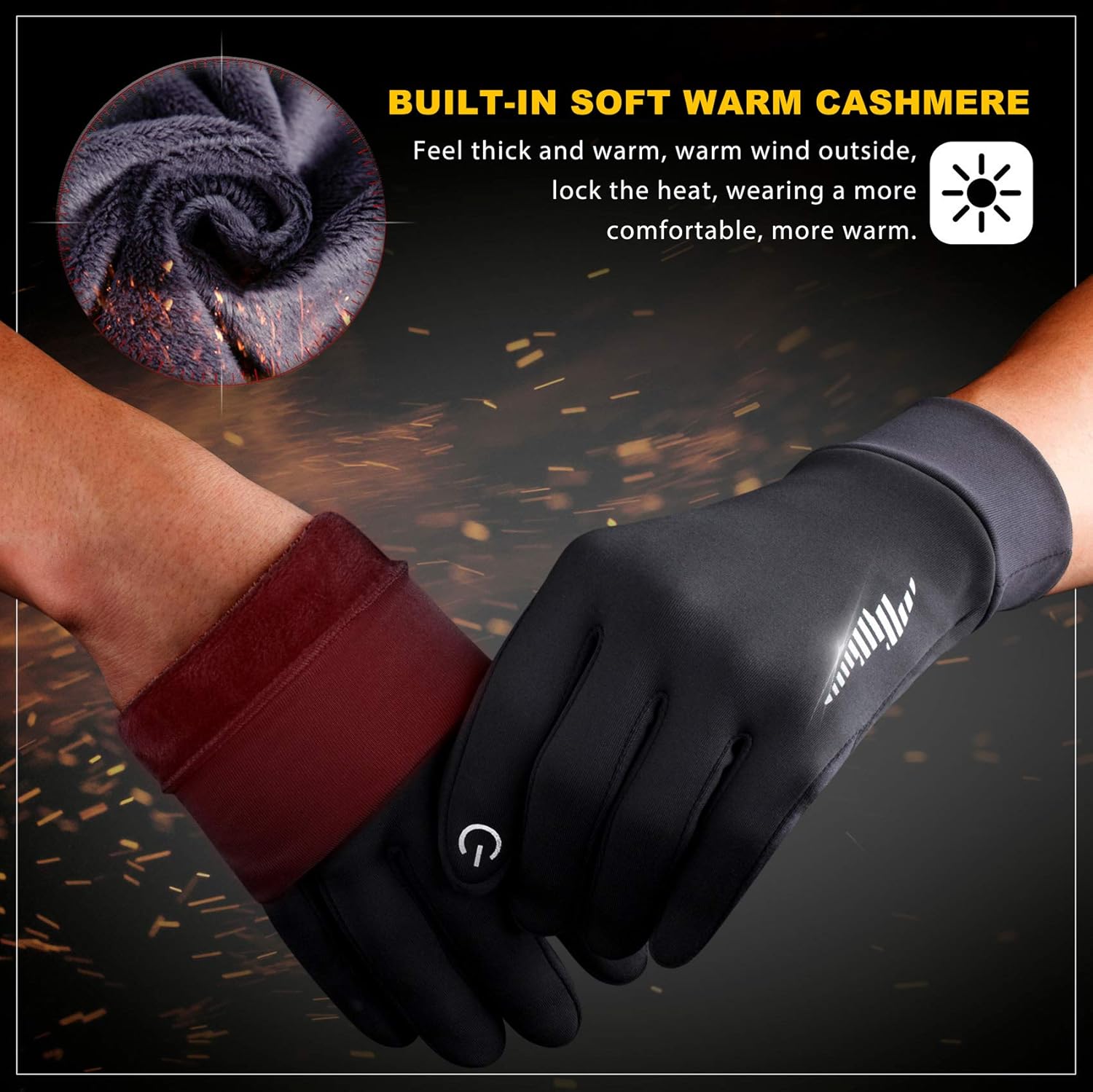 SIMARI Winter Gloves Men Women Touch Screen Glove Cold Weather Warm Gloves Workout Gloves Running Cycling Training: Clothing