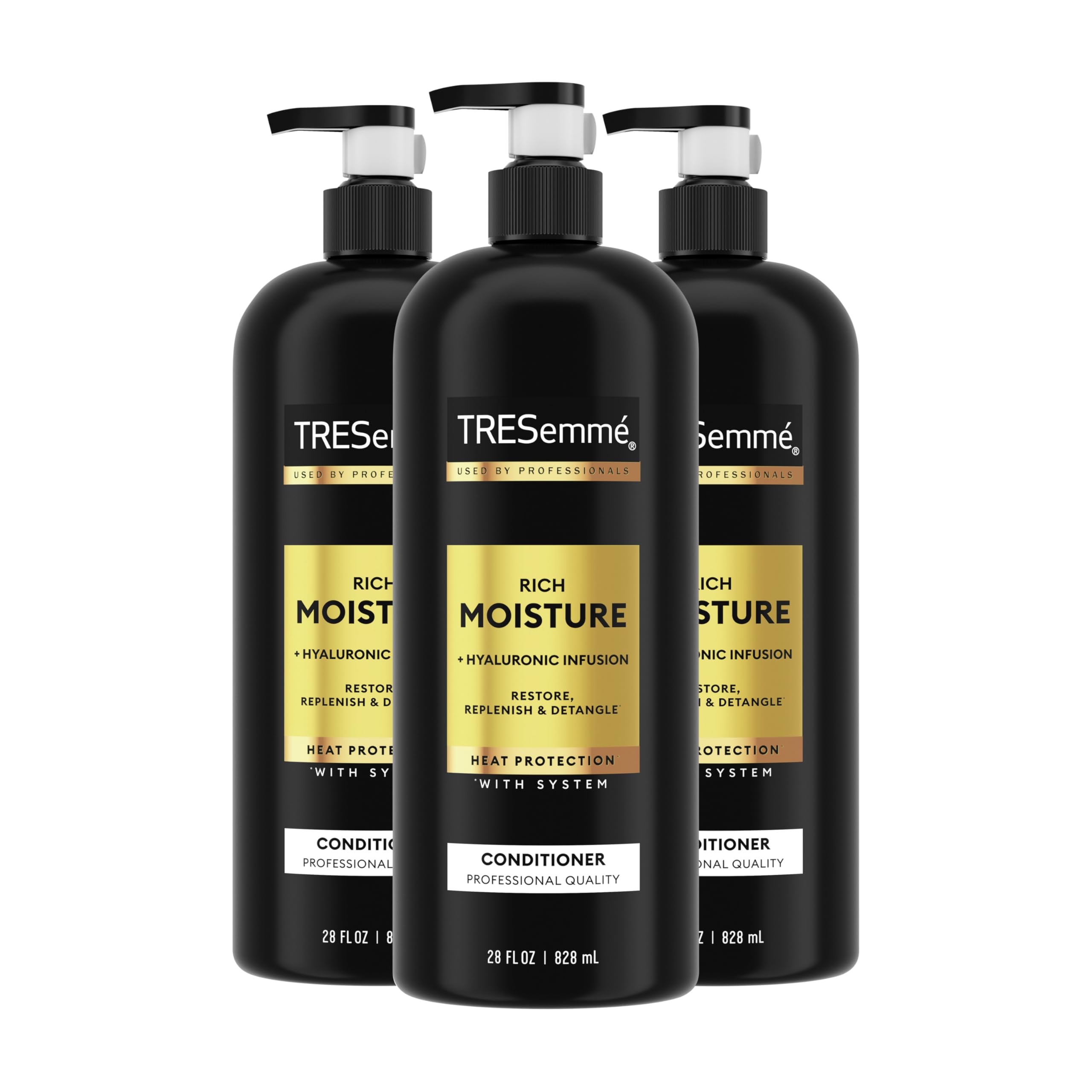 Photo 1 of TRESemmé Moisture Rich Hydrating Conditioner 3 Count for Dry Hair Formulated With Pro Style Technology 28 Fl Oz