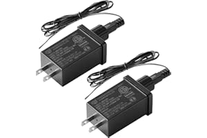 FOILEON 2 Pack 12V 1A Yard Inflatable Adapters Replacement, Class 2 Power Supply Adaptor with 9.8ft Extension Cables, 12W Transformer US Plug for LED Lights Halloween Christmas Thanksgiving Inflatables
