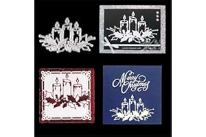 FAWENUCY Scrapbooking Die-Cuts, Christmas Metal Cutting Dies for Card Making, Paper Craft Punch Template, Background Embossing Stencils, DIY Album Décor (Prayer Candles-11x6.5cm)