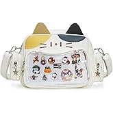 ZAROXOXS Kawaii Ita Bag Crossbody Bag Cute White Cat Backpack Girls Shoulder Bags Pin Display with Insert
