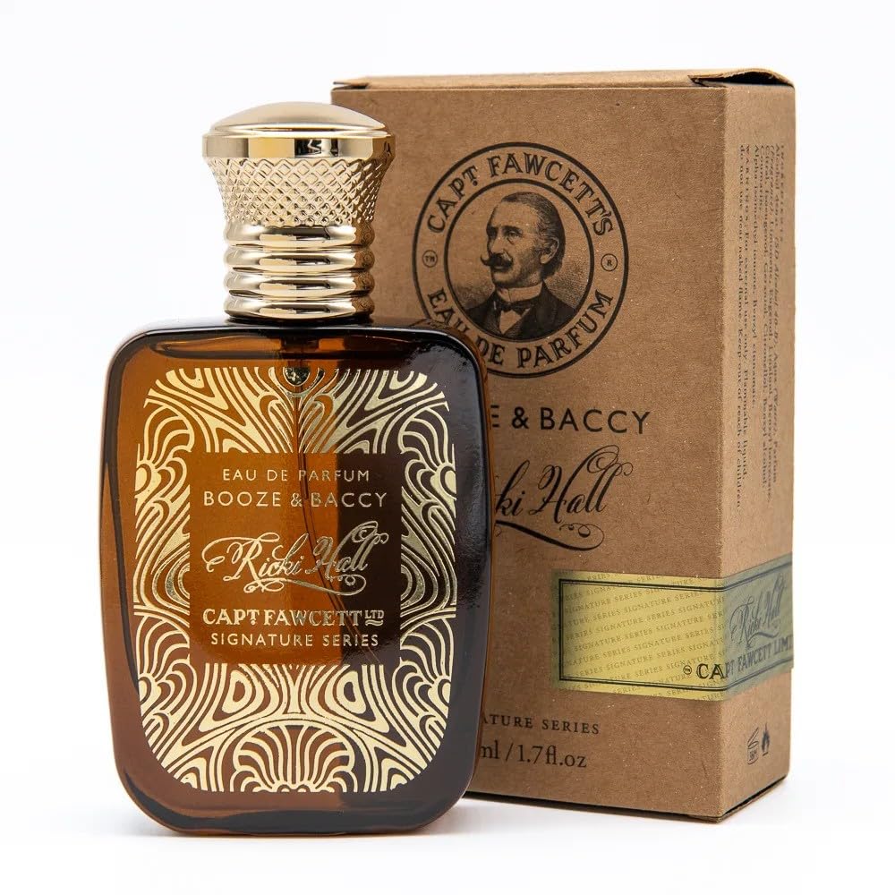 Captain Fawcett Ricki Hall’s Booze & Baccy Eau de Parfum 50ml – Distinctive Gentleman’s Fragrance for Men – Rich Blend of Honey, Tobacco Leaf, Vanilla & Exotic Spices for a Bold, Masculine Scent
