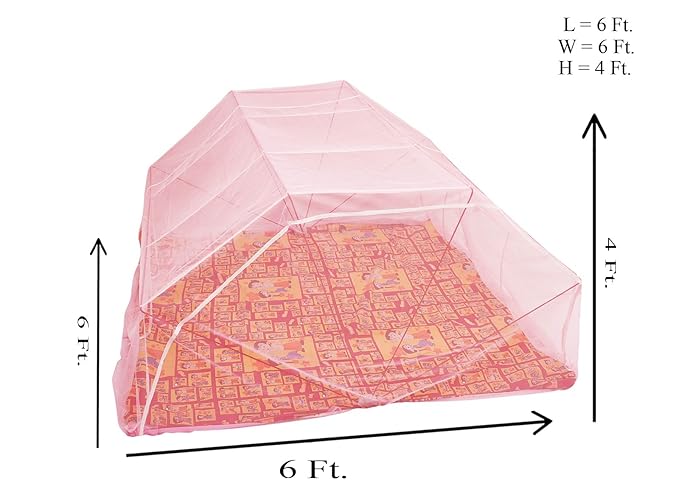 Elegant Mosquito Net Double Bed 6*6 Pink Color