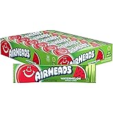 Airheads Full-Size Candy Bars, Watermelon, 36 Count Box | Individually Wrapped Bulk Taffy Candy, Artificially Flavored
