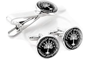 Kooer Cufflinks For Men, White Tree Cufflinks Wedding Christmas Tree of Life Cuff Links Gift For Men Father Dad Husband