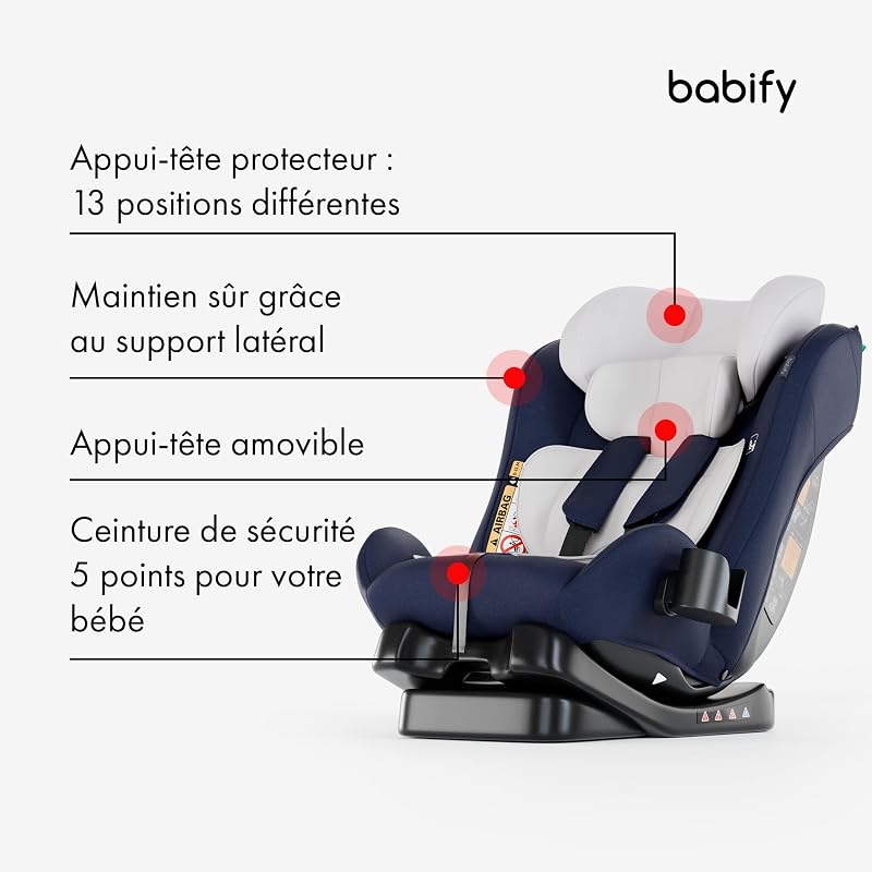 Siege Auto Bebe pour Enfant de 40-150 cm, Siège Auto Bébé et Enfants 3 en 1, Sièges Auto Ergonomique, Réglable, Rehausseur Voiture Enfant, Siege Bebe de Voyage Confortable et Pratique, 5 Points