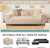 SHANNA Thick Rabbit Plush Sofa Cover 1 2 3 Seater Cream 70x90cm view 3