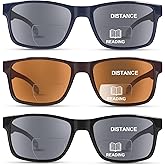 LADEESSE 3 Pack Bifocal Reading Sunglasses For Men/Women - Fashion UV400 Sunglasses With Readers Built In Sun Outdoor Protection（3.0）