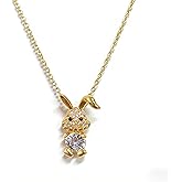 Huatsing Easter Rabbit Jewelry Pendant Necklace,Bunny Necklace for Women,Easter Birthday Gifts