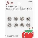 Dritz 80-1-65 Sew-On Snaps, Nickel-Plated Brass, Size 1 8-Count