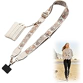 CUEDM Cell Phone Lanyard Crossbody,Adjustable Cell Phone Strap with Wristlet,Clip and Go Strap for Phone with Wallet