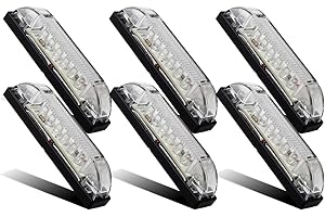 Partsam 6Pcs 4 Inch Marine Boat RV Slim Line Clear LED Utility Strip Light Bar 9 Diodes Sealed