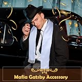 Geyoga White Tassel Scarf Men Women 1920s Gangster Cosplay Long Shawl Fancy view 7