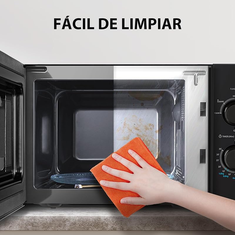 MW2-MG20P(BK) Forno micro-ondas 20 L, brilho 700W/1000W, com crispy grill e função de cozedura combinada, 9 níveis de potência,