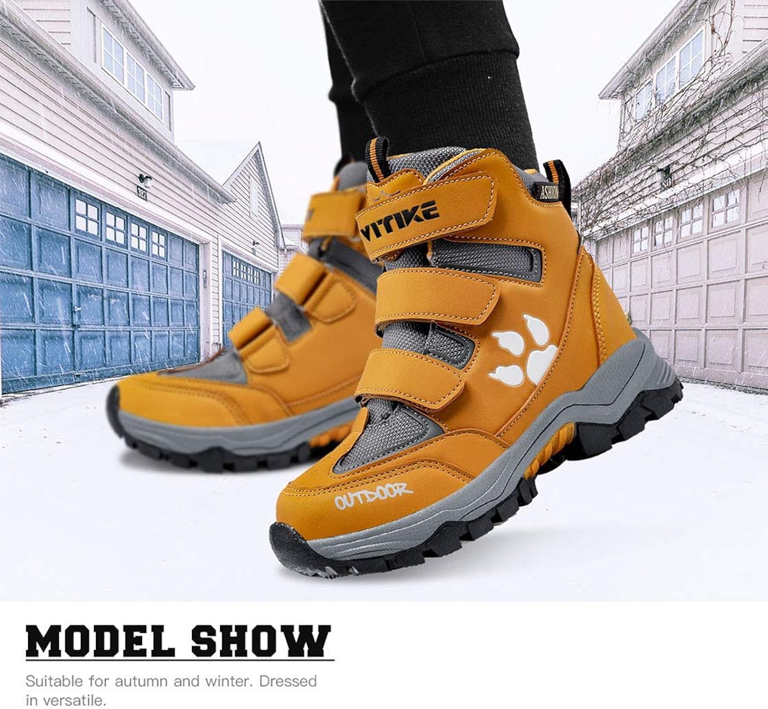  | Kid Snow Boots for Boys Snow Shoes Winter Boots for Girl Sneaker Hiking Boots Outdoor Steel Buckle Anti-Slip Boots(Toddler/Little Kid/Big Kid) | Snow Boots