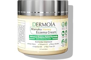 DERMOIA Manuka Honey Cream - Eczema Cream for Adults & Kids - Seborrheic Dermatitis Cream for All Skin Types - Eczema Honey Cream for Redness & Itch Skin Relief with Aloe Vera - 4oz