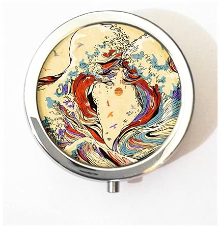 Luiy Wave 3 Compartments Decorative Pill Box Case For Pocket