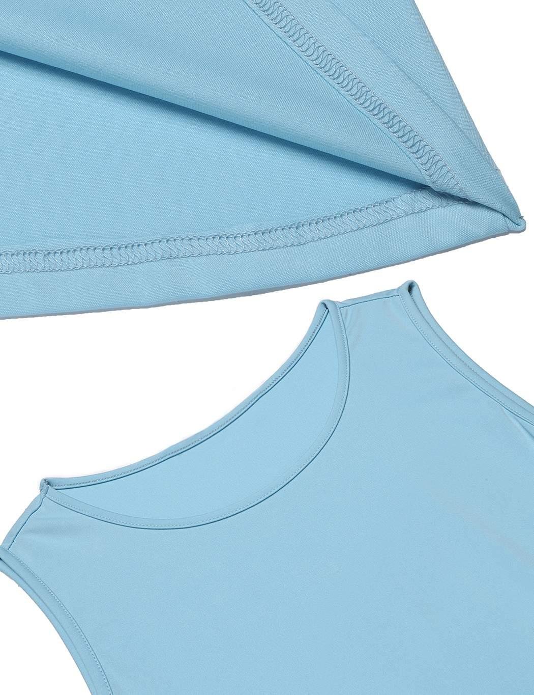 Chigant Damen Sommer Frühling Ärmellos Kleider Rundausschnitt A-linie Partykleid Mini Cocktailkleid Abendkleid