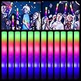 ColorHome Glow Sticks Bulk - 100 Pcs LED Foam Sticks Glow in the Dark Party Supplies with 3 Modes Flashing Effect, Glow Batons Party Favors for Party Wedding Birthday Concert Halloween Christmas