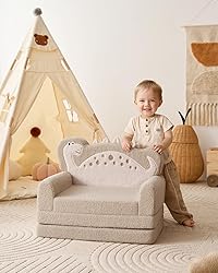 Blissful Diary Foldable Toddler Couch, 2-in-1 Comfy