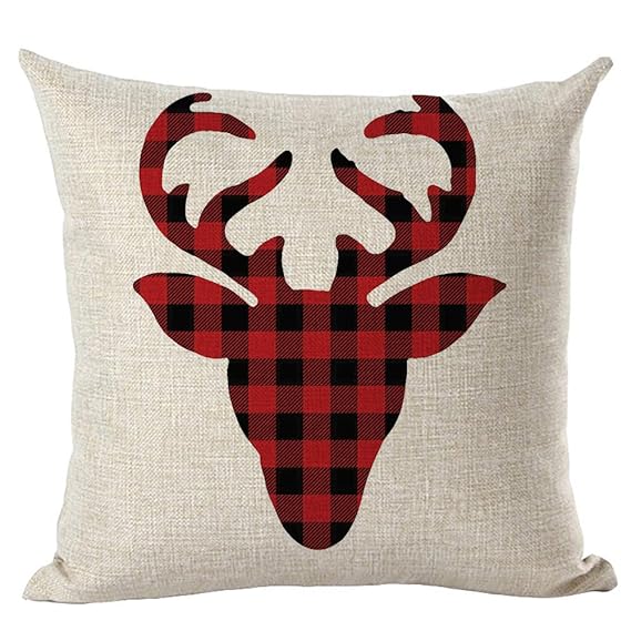 HUYURI Kissen Dekoration Frohe Weihnachten Kissenbezüge Leinen Sofa Kissenbezug Home Decor Kissenkern