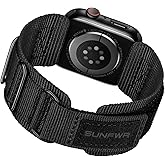 SUNFWR Rugged Nylon Band for Apple Watch Ultra 3&2&1 49mm 46mm 45mm 44mm 42mm Men,Velcro Tactical Military Strap for iWatch Series 11/10/9/8/7/6/5/4/3/2/1/SE
