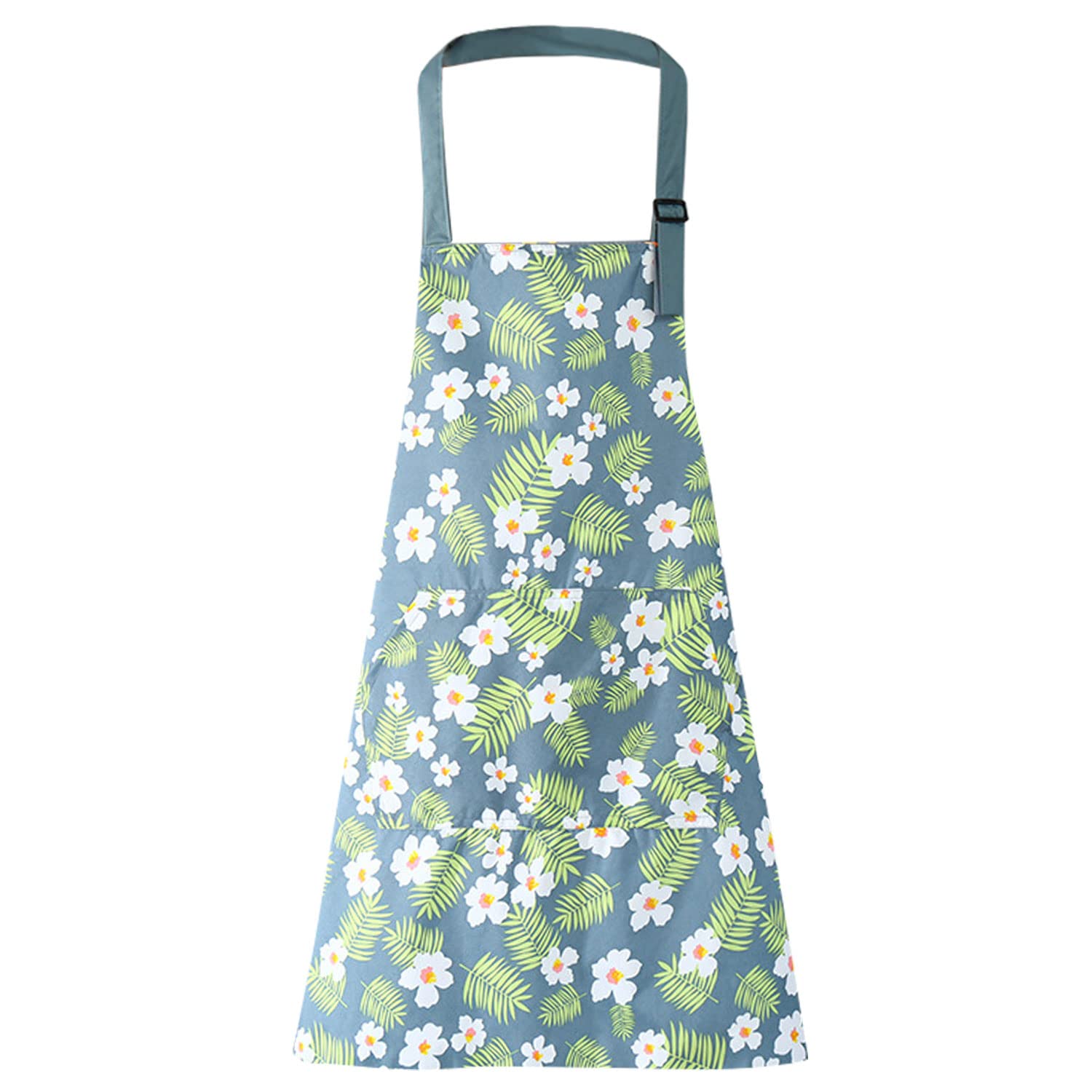 LECTNORE Floral Waterproof Cooking Apron with Pocket, Kitchen Apron for Women Adjustable Chef Apron — image 1