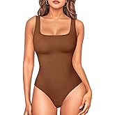REDPAI Shapewear Bodysuits for Women : Thong Shapewear Tummy Control Body Shaper Square Neck Body Suits Tank Top