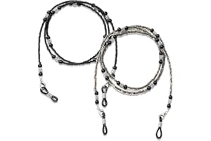 2Pcs Beaded Eyeglass Chains Glasses Chain, Eyeglasses Strap with Acrylic Beads | Functional & Decorative Eyewear Holder | Aro