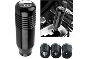 GKmow 1 PC Comfort Grip Shift Knob, 3.34" x 1.18" American Flag Alloy Shifter, with 8mm/10mm/12mm Adapter, Fits Most Manual Cars, Trucks, SUV (Black)