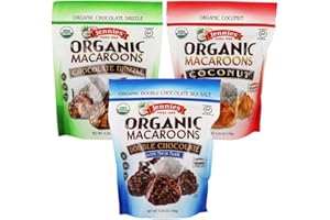 Jennies Wrapped Organic Macaroons Variety 3 Pack | Coconut | Chocolate Drizzle | Double Chocolate Sea Salt | 1 Bag Per Flavor