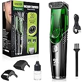 Vacuum Beard Trimmer for Men, Beard and Mustache Trimmer for Men with Adjustable Length Comb (1–20mm), IPX6 Waterproof Built-in Electric Trimmer for Beard, Mustache, and Stubble.