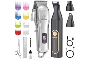 Gooad Dog Clippers for Grooming,Dog Grooming Kit for Heavy Thick Hair&Coats/Low Noise Rechargeable Cordless Pet Shaver with Paw Trimmer Nail Grinder/Dog Hair Trimmer for Small & Large Dogs Cats