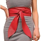 COSYDAYS Obi Waist Belt Black Wide Leather Corset Belt Fashion Wrap Waistband Accessories for Women