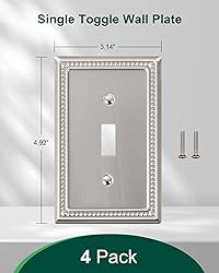 TREEWELL 4-Pack Single Toggle Light Switch Cover