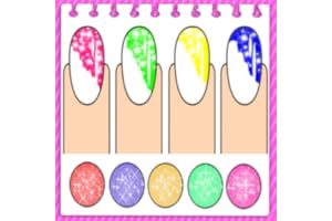 Nail Art Coloring Book Glitter Pages for Kids