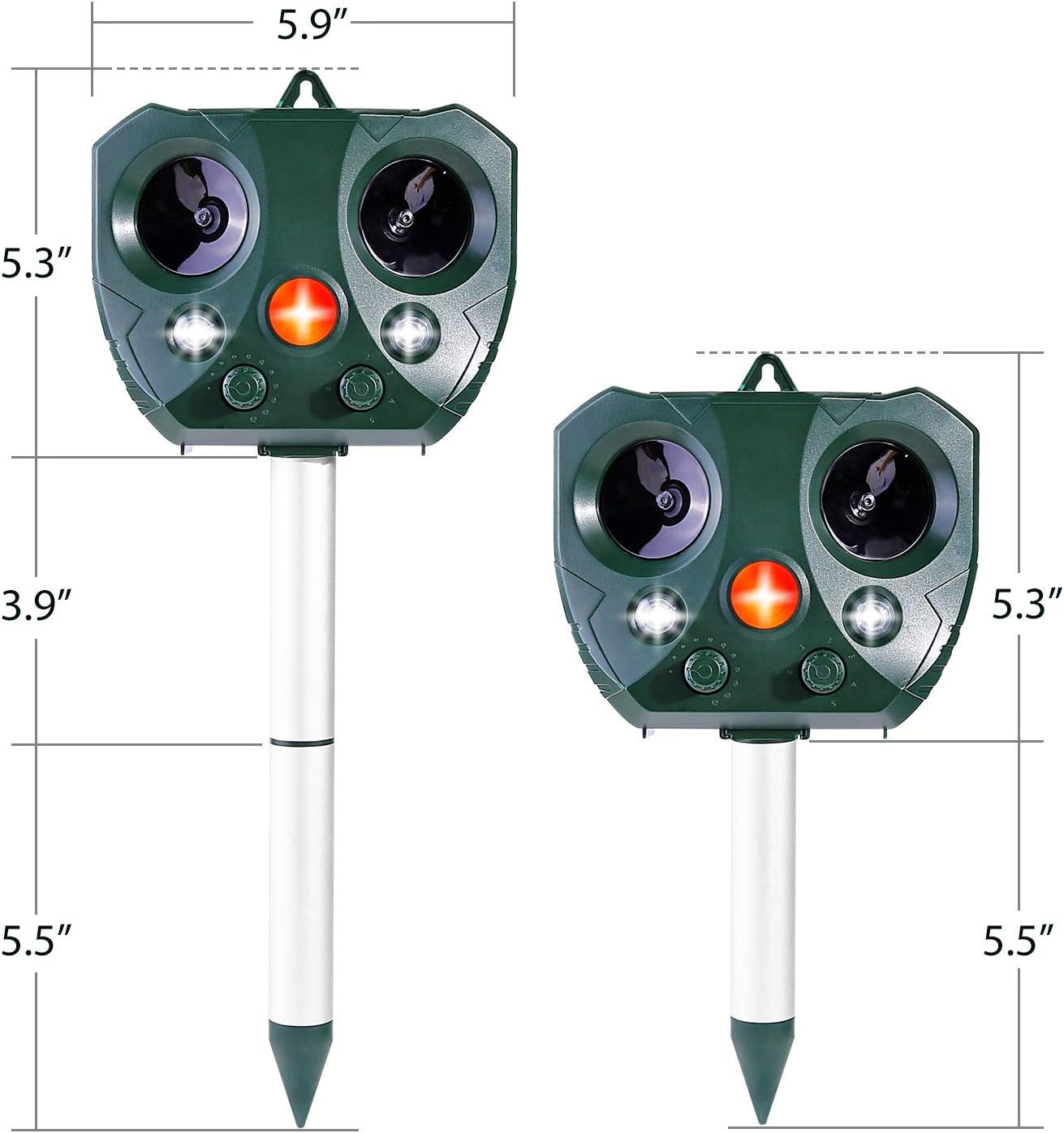 Ultrasonic Dog Chaser, Animal Deterrent with Motion Sensor and Flashing Lights Outdoor Solar Farm Garden Yard Repellent, Dogs, Cats, Birds, Squirrel, Raccoon, Skunk, Rat, Mole, Deer, Rabbit : Garden & Outdoor