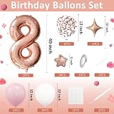 Balloon Dance Rose Gold 8 Balloons Set 40Inch Number Balloons Confetti Kit view 2