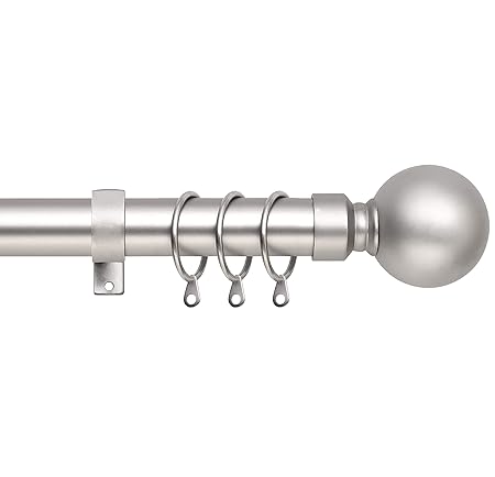 Viceroy Bedding Plain Metal Ball Extendable Curtain Pole Includes