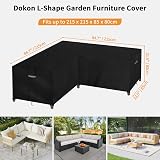 Dokon V-Shape Garden Furniture Cover 215x215x85cm Black Waterproof view 2