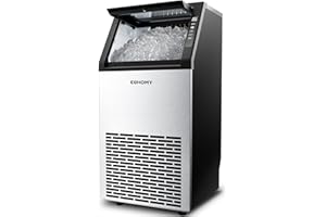 EUHOMY Commercial Ice Maker Machine,100lbs/24H Stainless Steel Under Counter Ice Machine with 33lbs Storage Bin, Freestanding Ice Maker for Home/Bar/Cafe/Restaurant