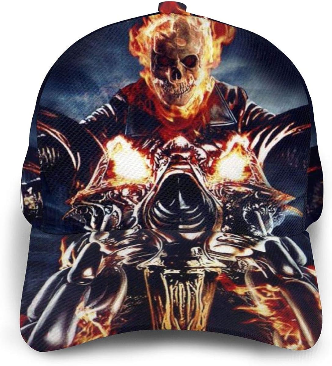 Ghost Rider Baseball Cap Adjustable, Hip Hop Snapback Hat for Men Women