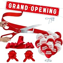 Amazon.com: Grand Opening Red Ribbon Cutting Ceremony Kit - 25 ...