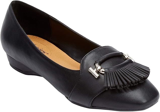 womens wide width black dress shoes