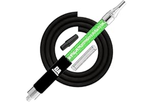 IMPACHETA Premium Rainbow Silicone Hookah Hose - 62" Long Hose with Cooling Aluminum Handle & Spring Flex Prevention (Green)