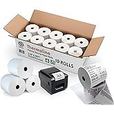 (10 Rolls) 3 1/8" x 230ft Thermal Paper Rolls- BPA Free 80mm, Receipt Paper Rolls For POS Systems, Cash Register, Square Terminal, Clover, Epson TM-T88V, Star TSP100III
