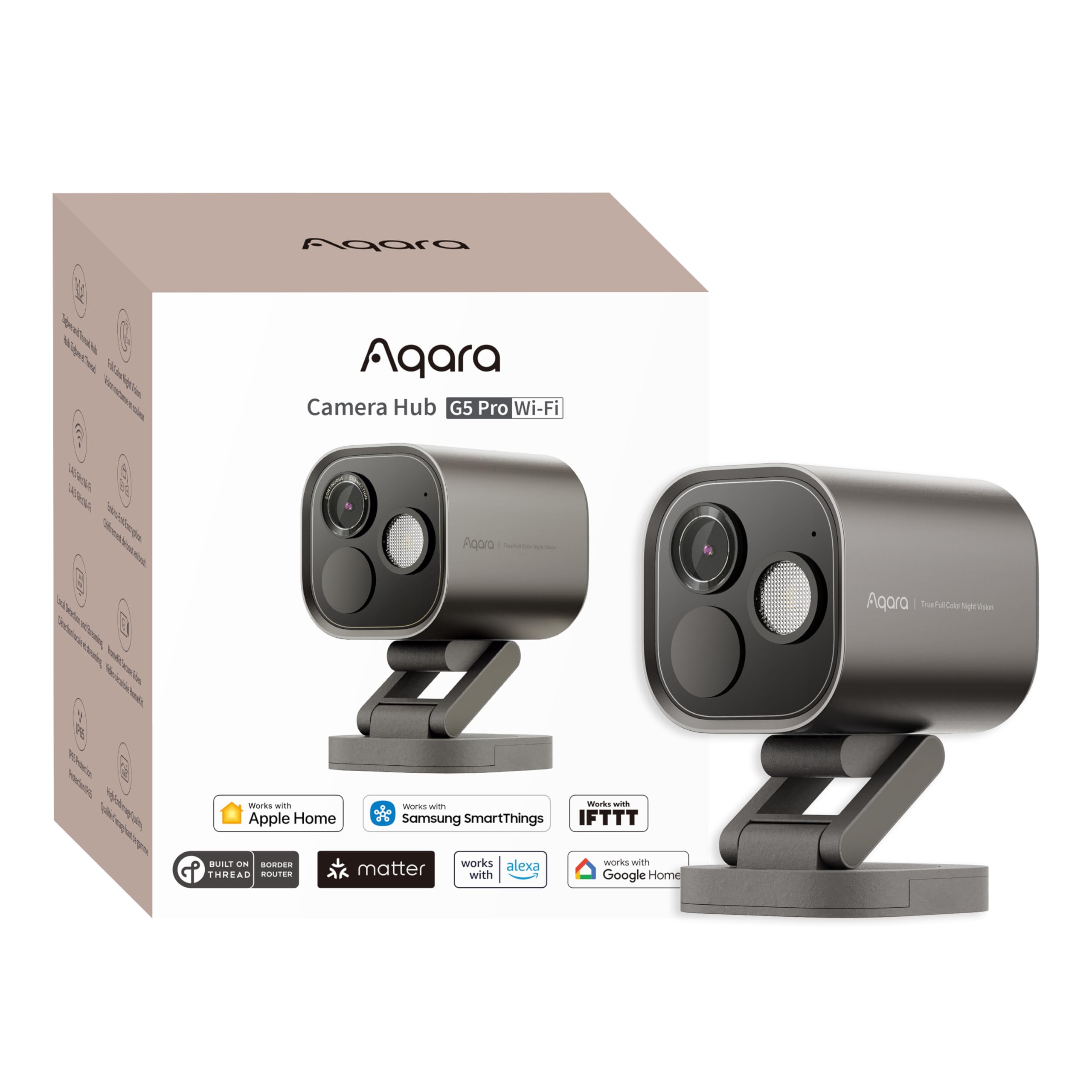 Photo 1 of Aqara 4MP Camera Hub G5 Pro WiFi, True Color Night Vision Security Camera Outdoor, 2.4/5Ghz WiFi, HomeKit Secure Video, Thread Border Router, Local Detection, Thread/Zigbee, Supports Alexa,Google Home